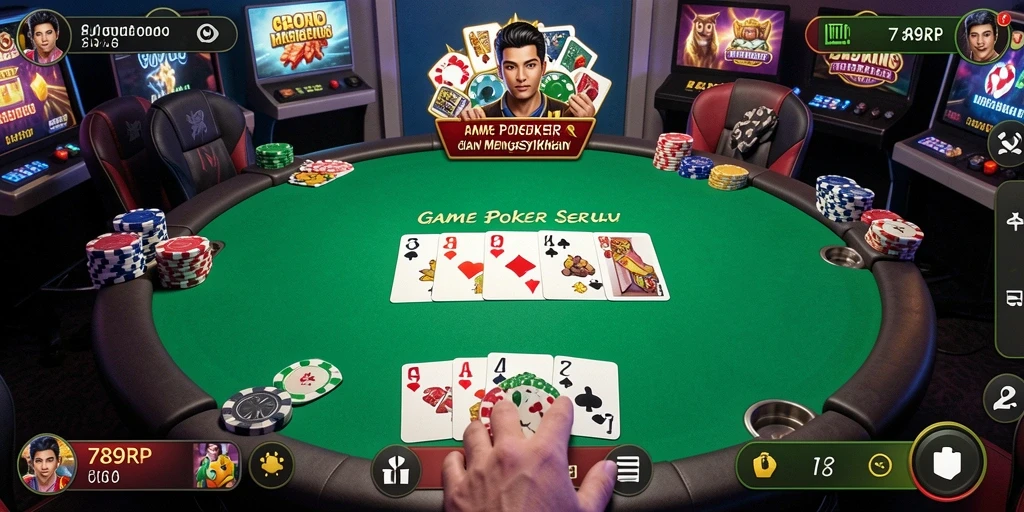Gameplay seru dalam aplikasi poker 789RP yang mengasyikkan.