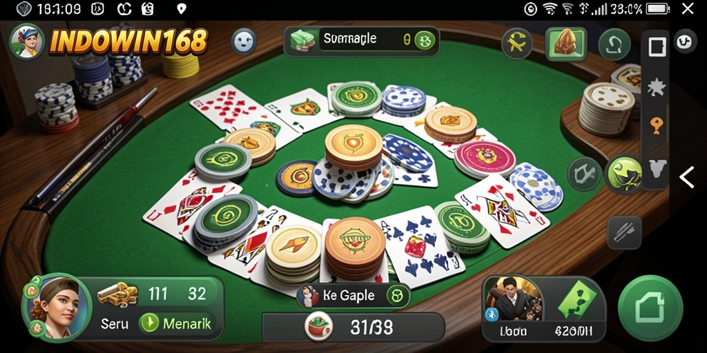 Screenshot gameplay Gaple di INDOWIN168 yang seru dan menarik.