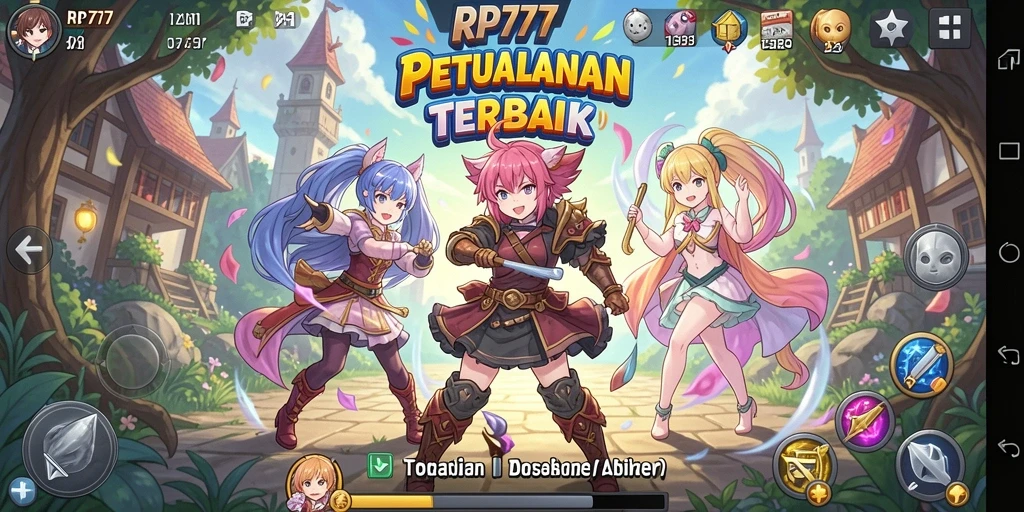 Screenshot menunjukkan gameplay RPG Anime yang menarik dan penuh aksi.