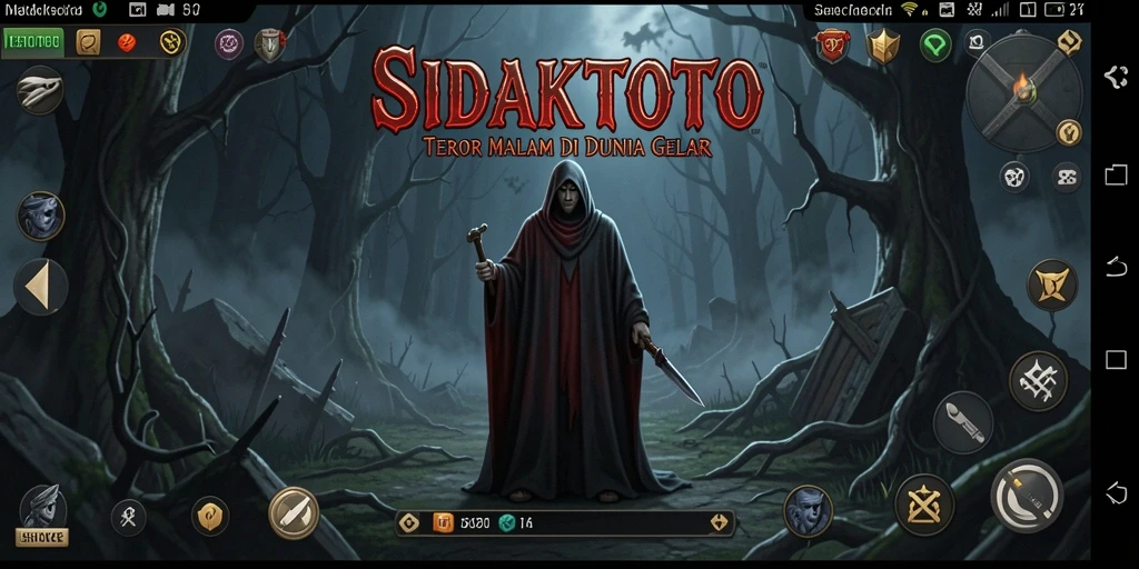 Screenshot gameplay SidakToto yang menampilkan kegelapan dan ketegangan.