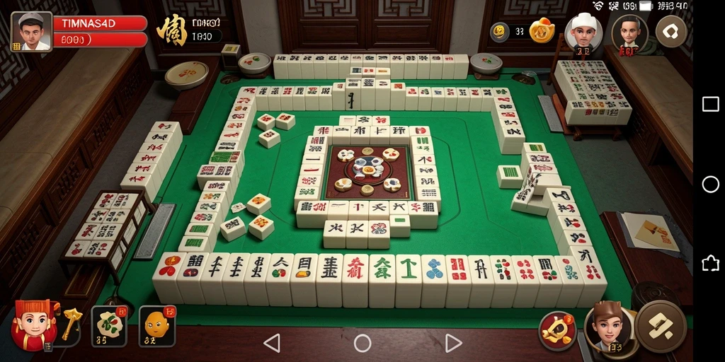 Tampilan gameplay Mahjong yang mendebarkan di TIMNAS4D.