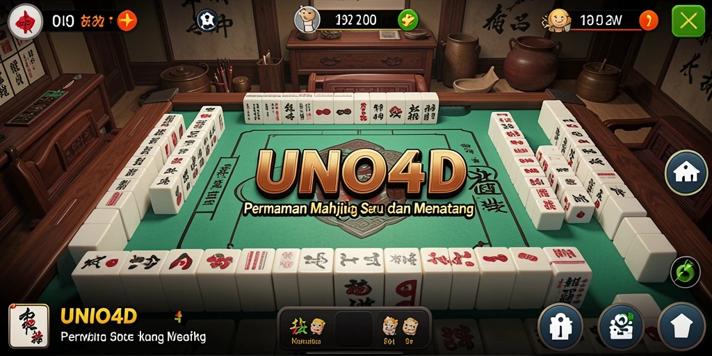Screenshot gameplay UNO4D menampilkan keseruan permainan Mahjong.
