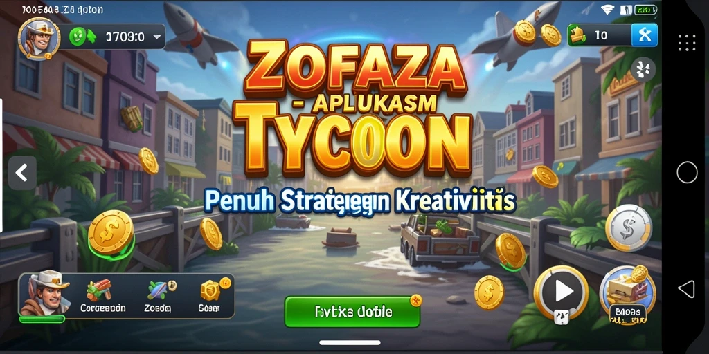 Tampilan gameplay ZOFAZA yang menarik dalam membangun kekayaan.